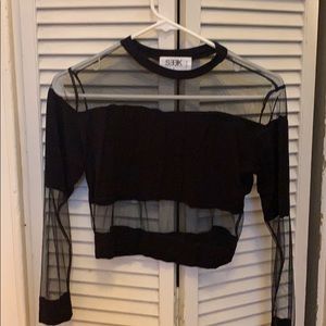 Seek the label mesh long sleeve top